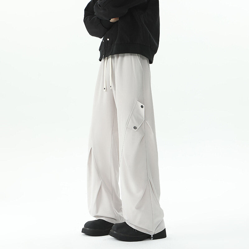 Herren Extraweite technische Cargo-Loungehose im drapierten Weitbein‑Schnitt Echo Archiv