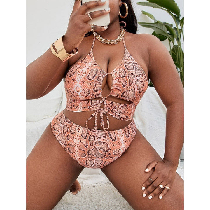 Damen Triangel-Bikini mit raffiniertem Cut-Out und trendigem Schlangenprint Echo Archiv