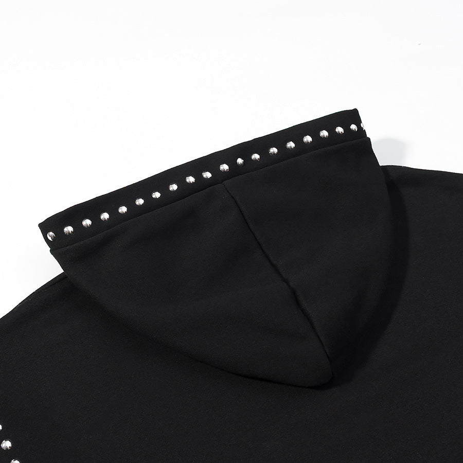 Damen Oversize-Kapuzenpullover mit Nietenbesatz und Ballonärmeln Echo Archiv