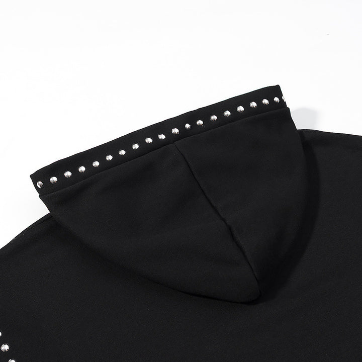 Damen Oversize-Kapuzenpullover mit Nietenbesatz und Ballonärmeln Echo Archiv
