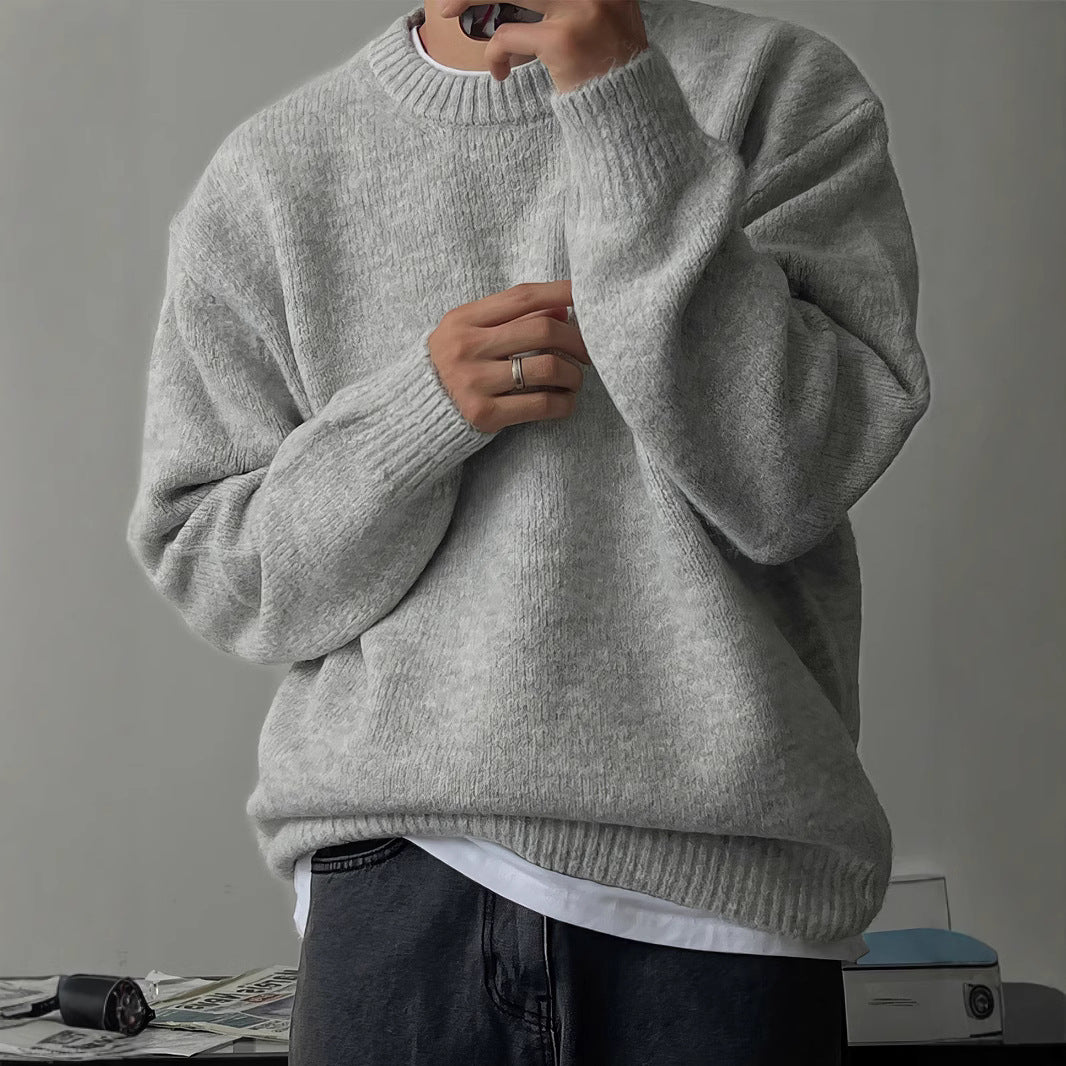 Herren lässiger Strickpullover mit modernem Strukturdesign Echoarchiv