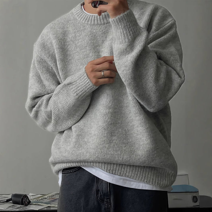 Herren lässiger Strickpullover mit modernem Strukturdesign Echoarchiv