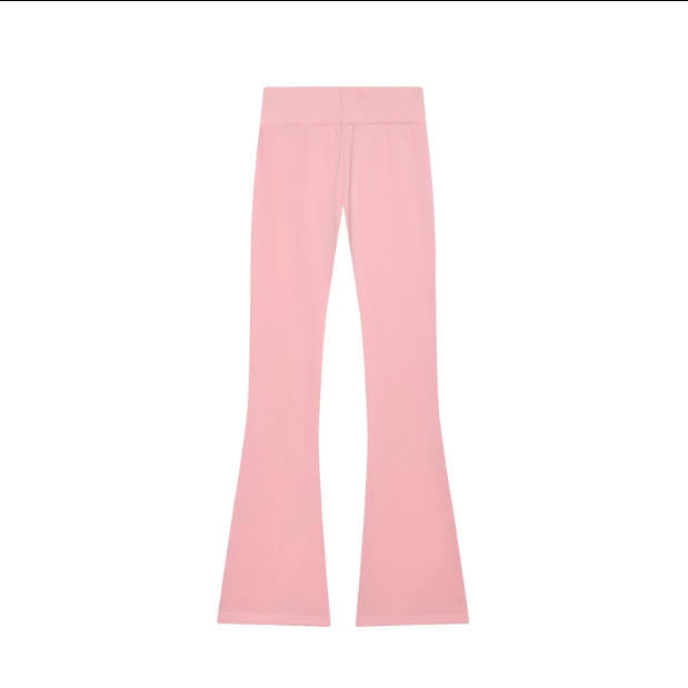 Damen 600+ hochtaillierte ausgestellte Jersey‑Hose mit Stretchbund Echo Archiv