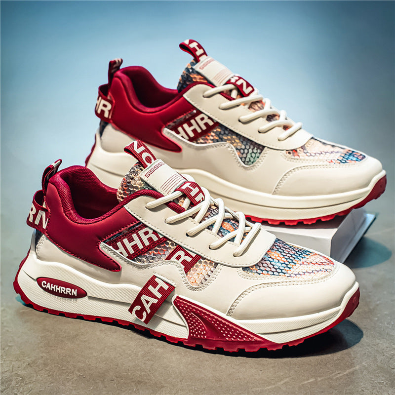 Unisex Plateau-Chunky-Sneaker mit Reptilprägung, gepolstertem Schaft und stoßdämpfender EVA-Zwischensohle – Norré