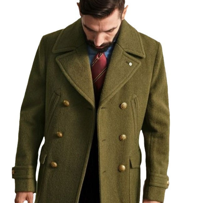 Herren modischer Doppeltbreasted Mantel mit praktischen Taschen Echoarchiv
