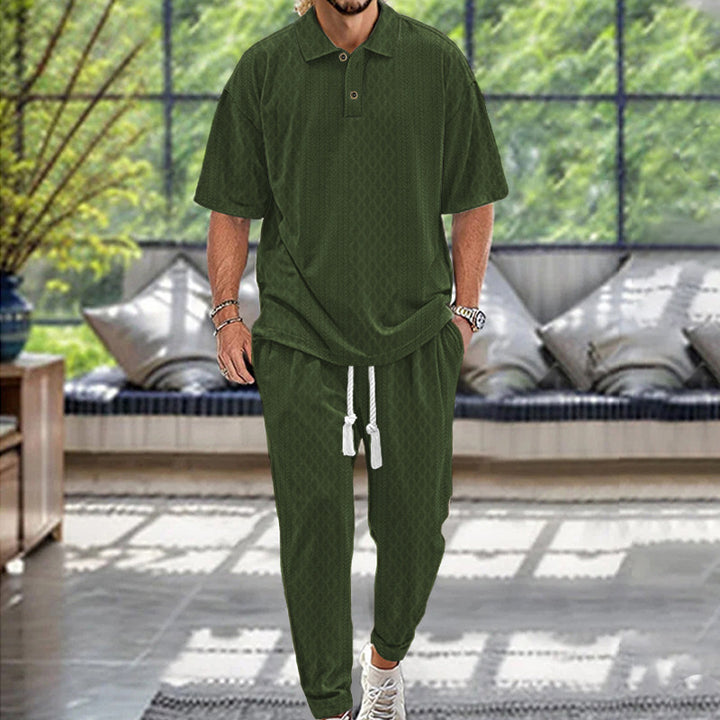 Herren Relaxed-Fit Freizeitanzug mit kontrastierenden Details und elastischem Bund Echoarchiv