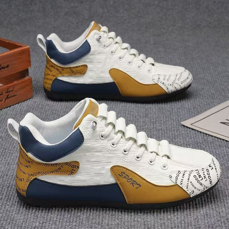 Herren Moderne leichte Schnür-Sneaker mit gepolstertem Kragen und kontrastierenden Overlays Echoarhiv – Norré
