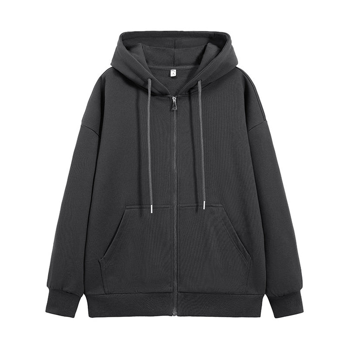 Unisex Oversize Kapuzen-Sweatjacke mit durchgehendem Reißverschluss, Kängurutaschen und gerippten Bündchen Echo Archiv