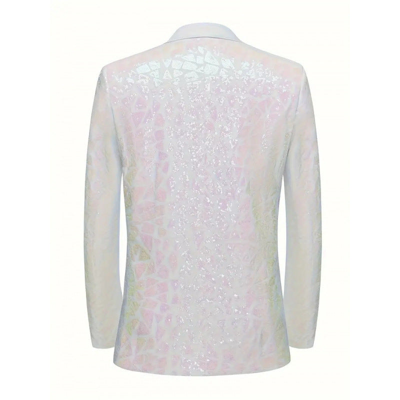 Herren Glamouröser Pailletten-Blazer mit hochwertigem Satin-Finish Echoarchiv