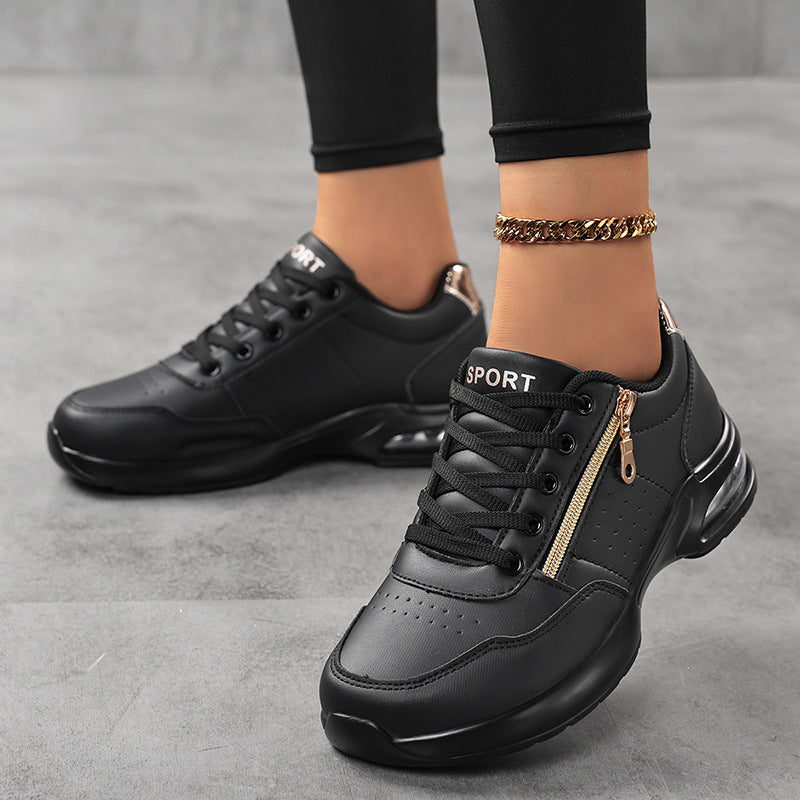 Damen Sportliche Plateausneaker mit Luftkissen und seitlichem Reißverschluss – Névara