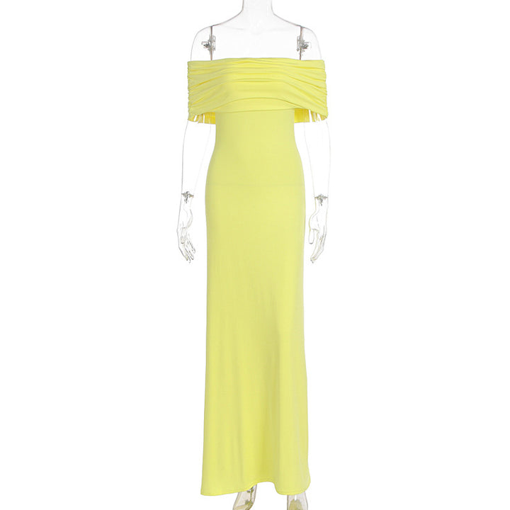 Damen Off-Shoulder Maxikleid mit dekorativen Rüschendetails Echo Archiv