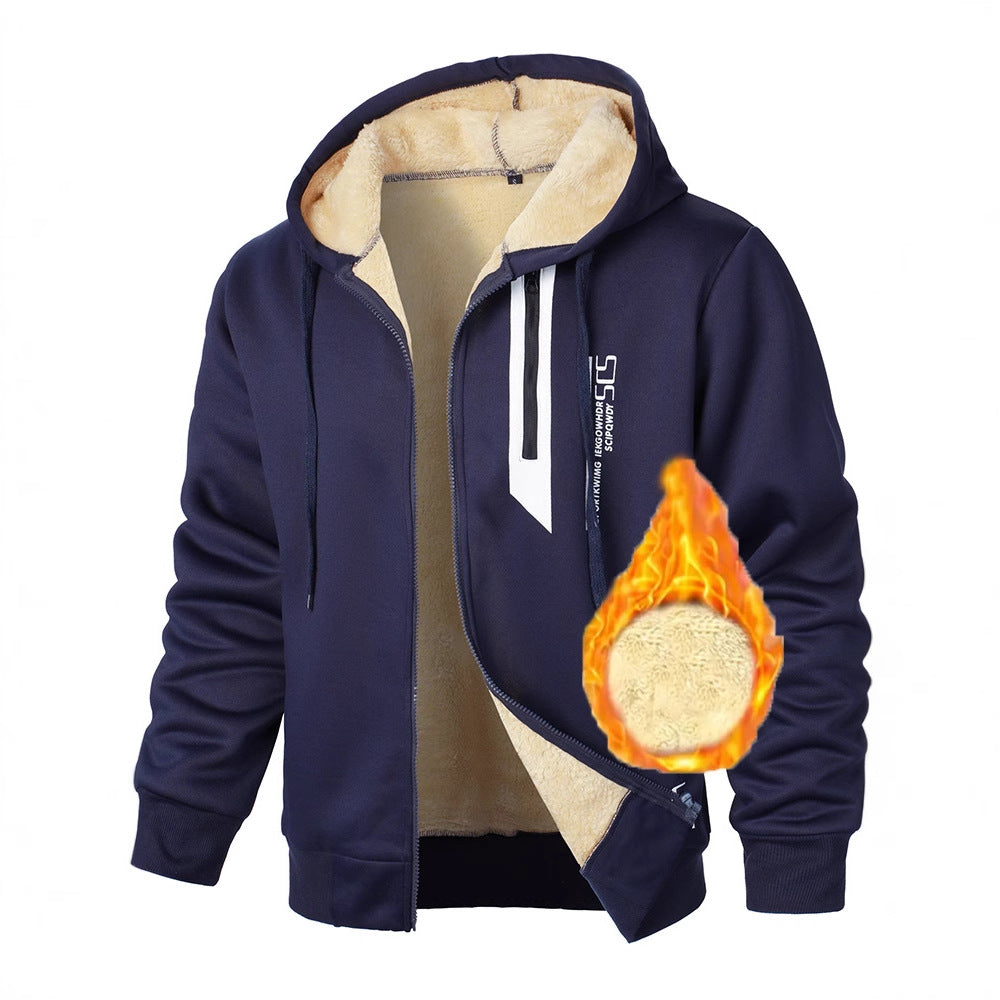 Herren Fleece-Kapuzenjacke mit wärmendem Innenfutter und praktischen Reißverschlusstaschen Echoarchiv