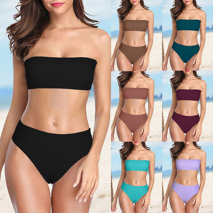 Damen Bandeau-Bikini mit hochgeschnittenem Unterteil Echo Archiv