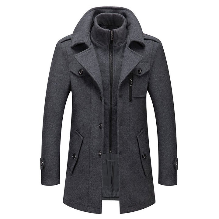Herren Mantel mit abnehmbarer Strick-Innenjacke und Reverskragen Echo Archiv