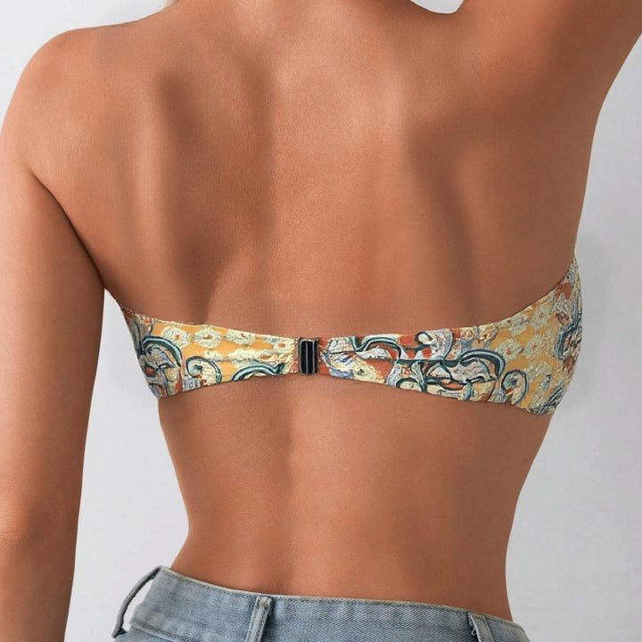 Damen Bandeau-Bikini-Oberteil mit verspieltem Muster Echo Archiv