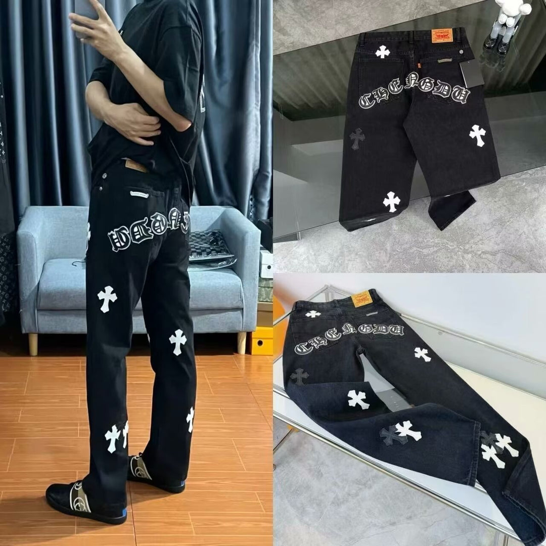 Herren Modische Jeans mit grafischen Drucken Echo Archiv