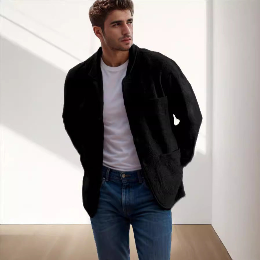 Herren Übergangsjacke aus hochwertigem Material mit stilvollem Kragen und praktischen Taschen Echoarchiv