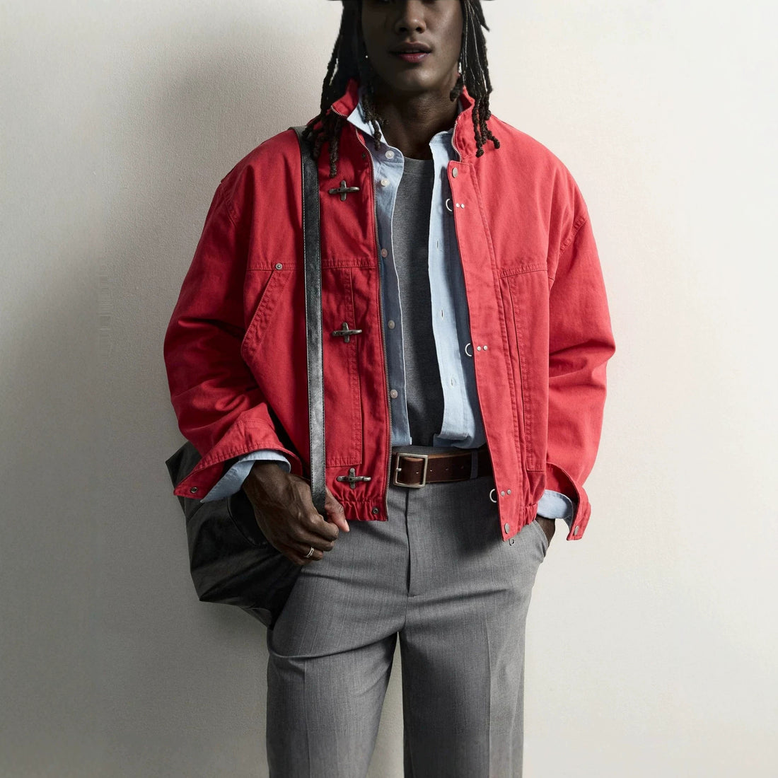 Herren Leichte Oversized Fieldjacke mit Stehkragen und Knebelverschlüssen Echo Archiv