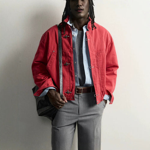 Herren Leichte Oversized Fieldjacke mit Stehkragen und Knebelverschlüssen Echo Archiv