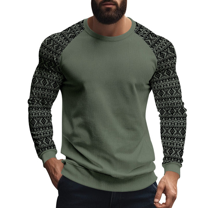 Herren modischer Langarmpullover mit geometrischem Muster Echoarchiv