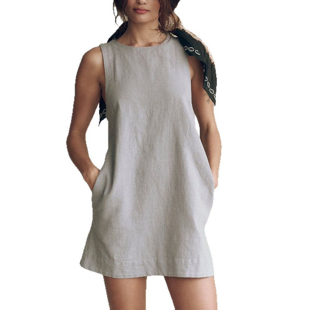 Damen Leichtes Leinensommerkleid Echoarchiv