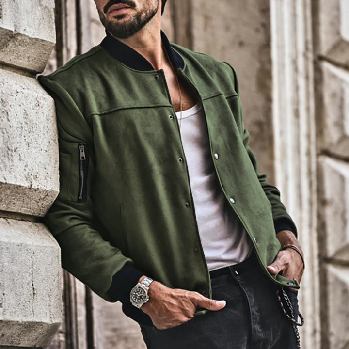 Herren sportliche Collegejacke mit seitlichen Reißverschlusstaschen Echoarchiv