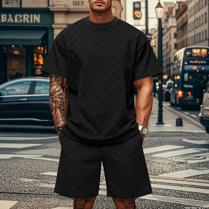 Herren Sportliches Kurzarm T-Shirt und Shorts Set Echoarchiv