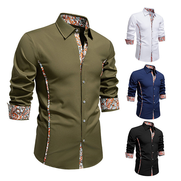 Herren Elegantes Hemd mit kreativem Floral-Muster und modernen Akzenten Echoarchiv