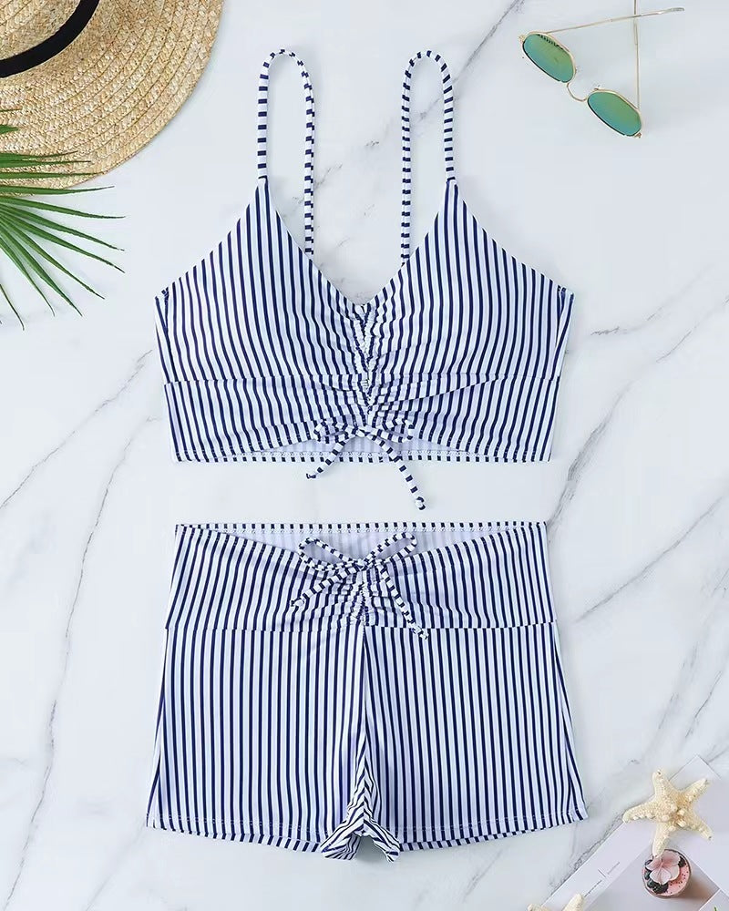 Damen Bikini mit floralem Rüschendesign und verstellbaren Trägern Echo Archiv