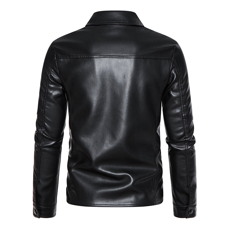 Herren modische Kunstlederjacke mit praktischen Taschen und modernem Schnitt Echoarchiv