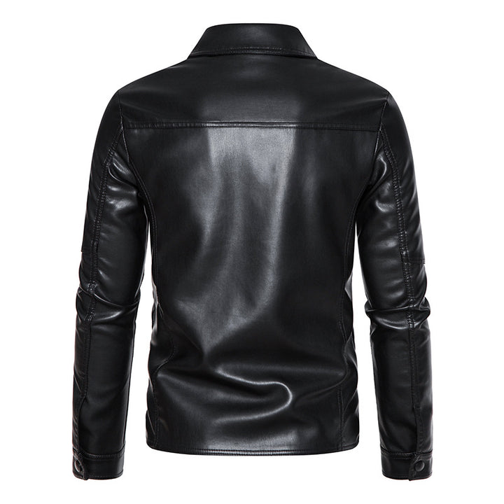 Herren modische Kunstlederjacke mit praktischen Taschen und modernem Schnitt Echoarchiv