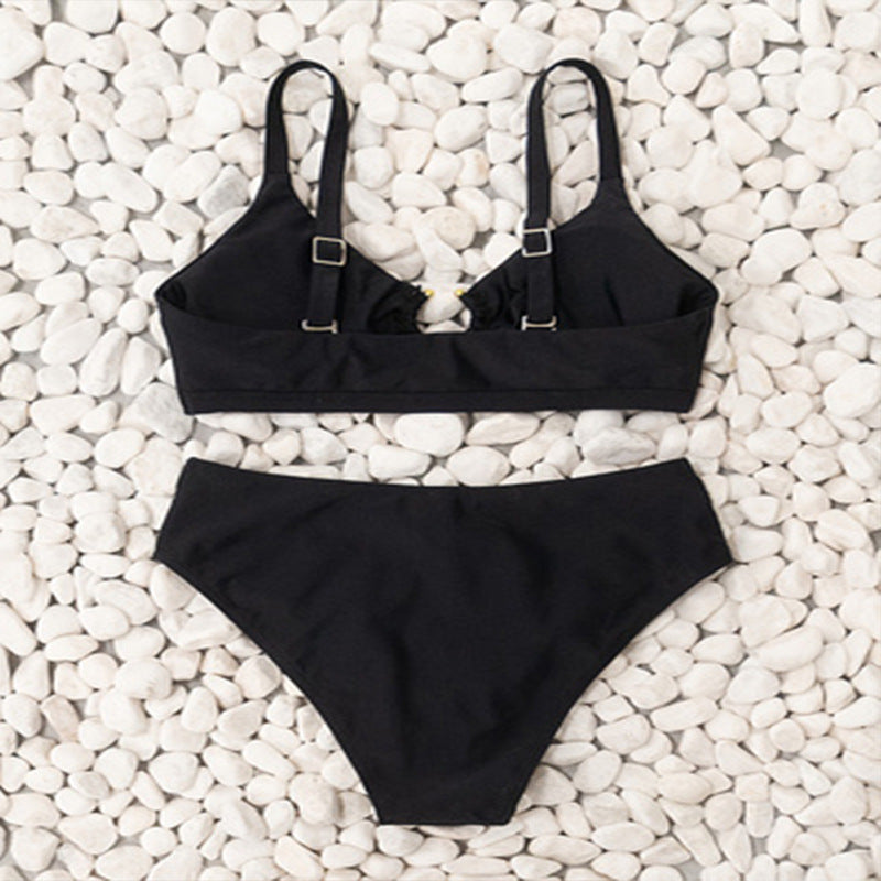 Damen Hochgeschnittene Bikinihose mit modischem Ringdetail Echo Archiv