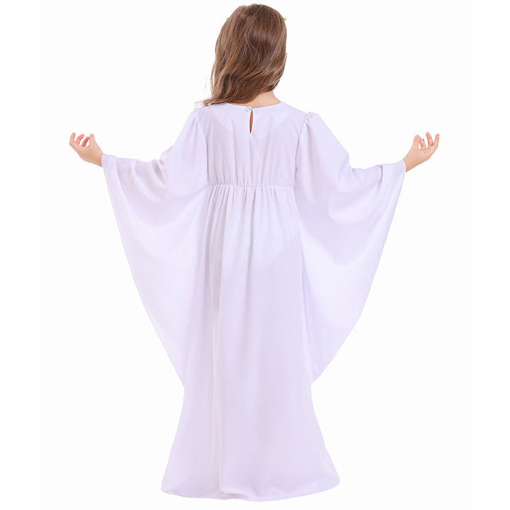 Mädchen märchenhaftes Kleid mit weitem Ärmeln und floralem Gürtel Echo Archiv