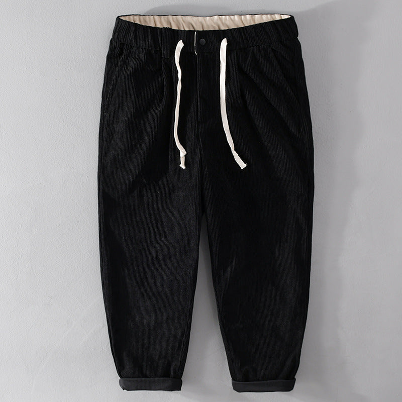 Herren Kordhose im Relaxed‑Tapered mit Kordelzugbund und Umschlag Echoarchiv