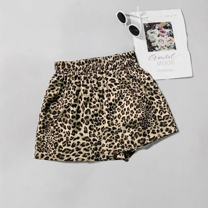 Damen Lockere Leoprint-Strandshorts Echo Archiv