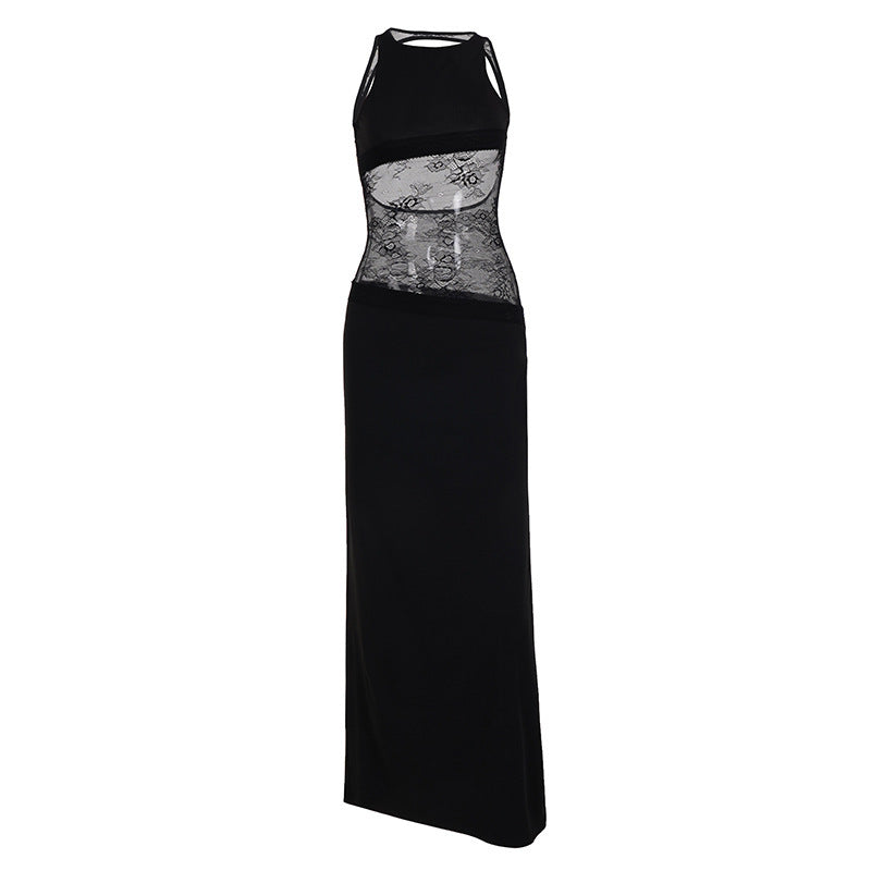 Damen Maxikleid mit romantischem Spitzenrücken Echo Archiv