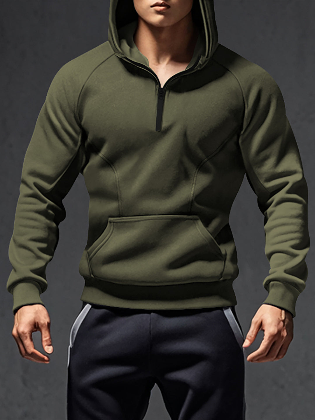 Herren sportlicher Hoodie mit halbem Reißverschluss Echoarchiv