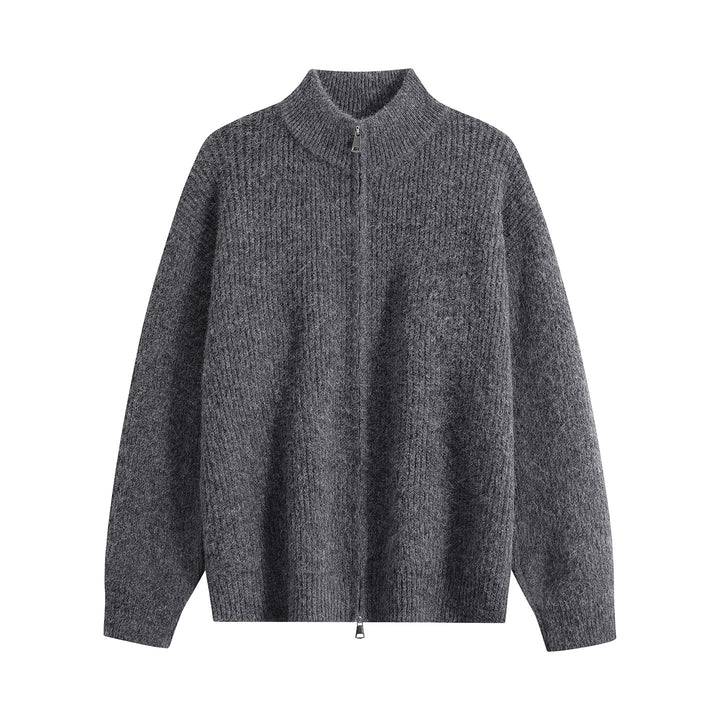 Damen Oversize-Strickjacke mit Rundhalsausschnitt, Rippsaum & Kontrastknöpfen Echoarchiv