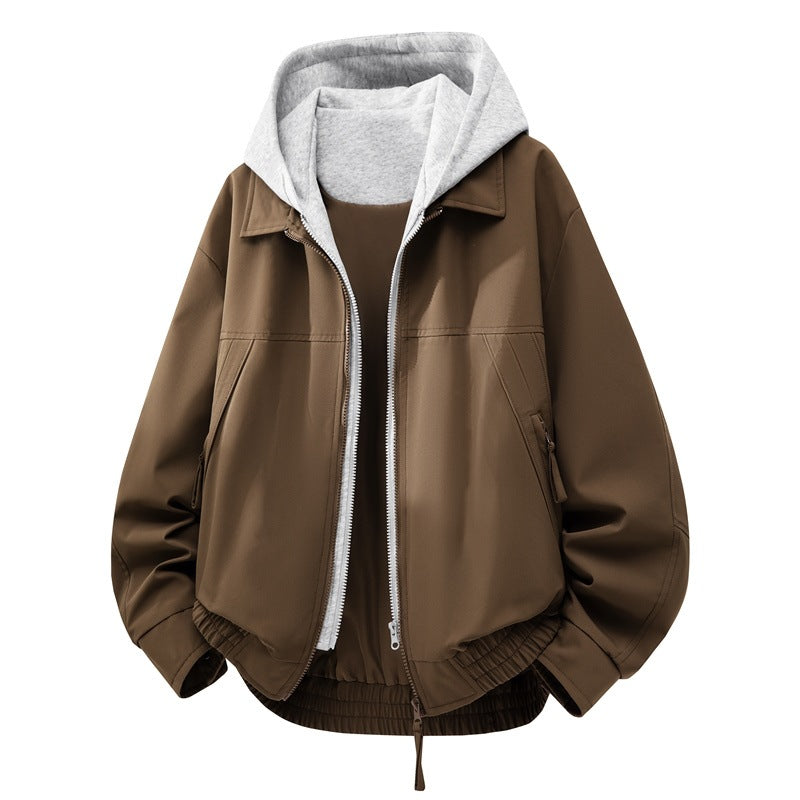 Herren Lässige Hybrid-Jacke mit integriertem Kapuzenlayer und elastischem Saum Echoarchiv