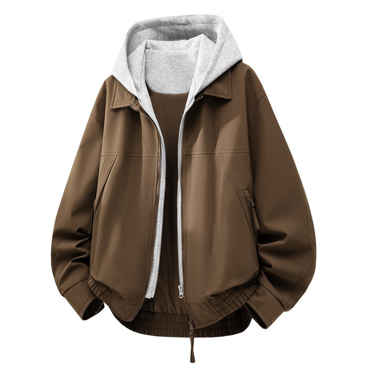 Herren Lässige Hybrid-Jacke mit integriertem Kapuzenlayer und elastischem Saum Echoarchiv