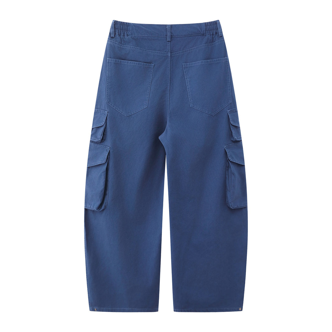 Damen Utility-Cargo-Culotte mit weitem Bein, elastischem Bund und Pattentaschen Echoarchiv