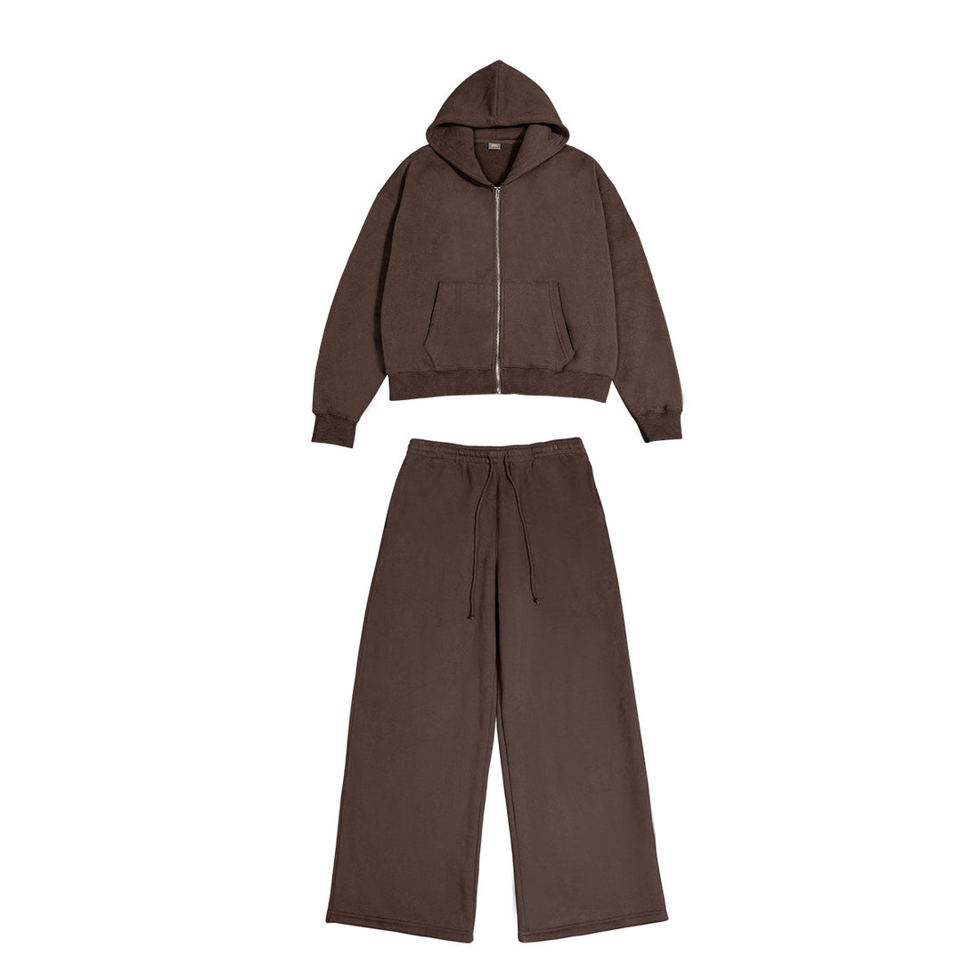 Damen Zweiteiliges Lounge-Set mit Cropped Kapuzen-Zipjacke und weiter hochgeschnittener Sweathose Echo Archiv