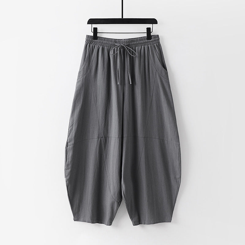 Damen Leichte Haremshose mit weitem Bein und elastischem Bund Echoarchiv