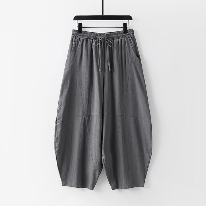 Damen Leichte Haremshose mit weitem Bein und elastischem Bund Echoarchiv