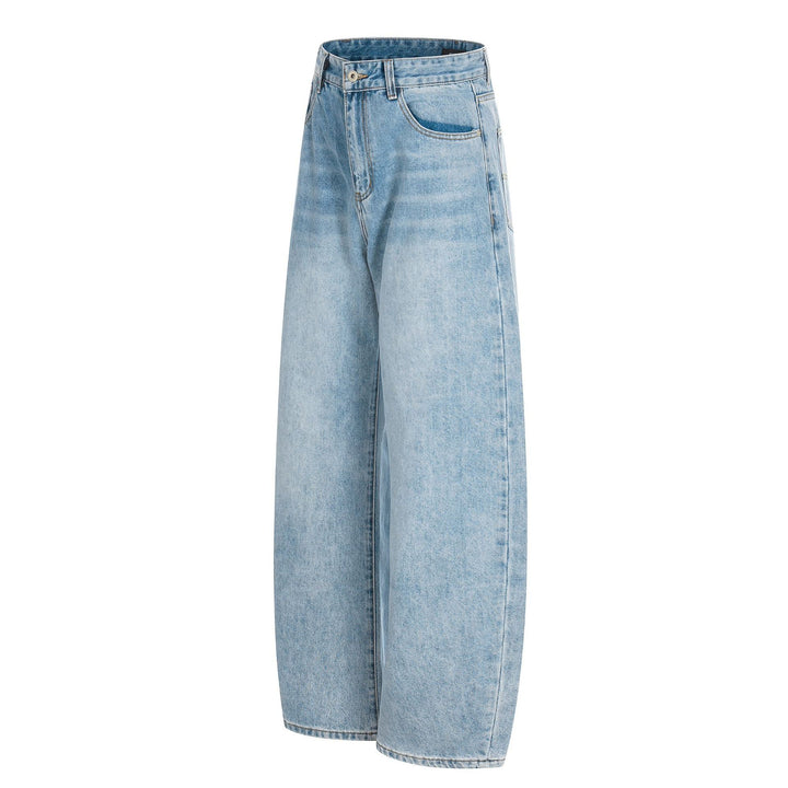 Damen Weite Cropped-Denim-Culotte mit hoher Taille und Fünf‑Taschen‑Details Echoarchiv