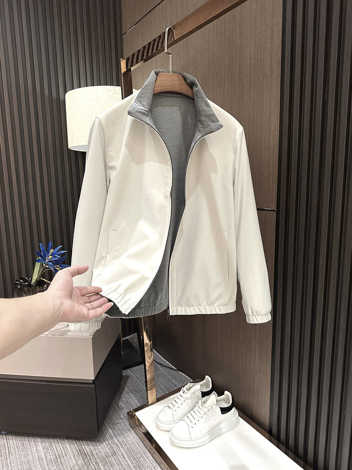 Herren Leichte Reißverschluss-Jacke mit elastischem Saum und kontrastkragen Echoarchiv