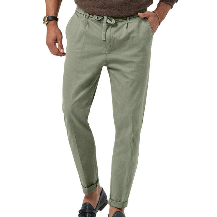 Herren Elegante Leinenhose mit elastischem Bund und praktischen Taschen Echoarchiv
