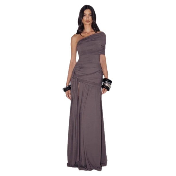 Damen Exquisites Abendkleid im asymmetrischen Design mit hohem Schlitz Echo Archiv