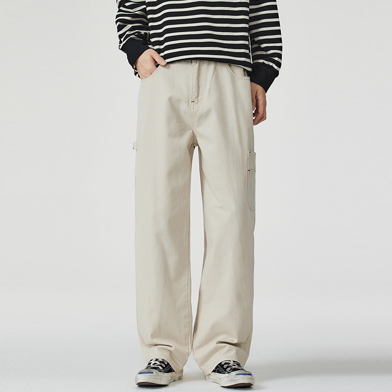 Herren Lockerweite Twill-Cargohose mit aufgesetzten Seitentaschen und geradem Bein Echo Archiv