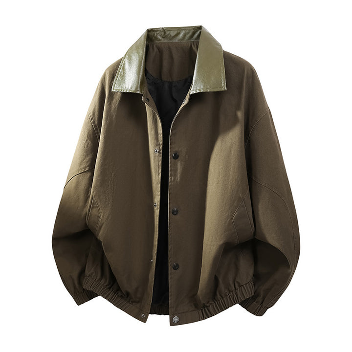 Herren Oversize Coach-Jacke mit glänzendem Kragen, verdeckter Druckknopfleiste und elastischem Saum Echo Archiv